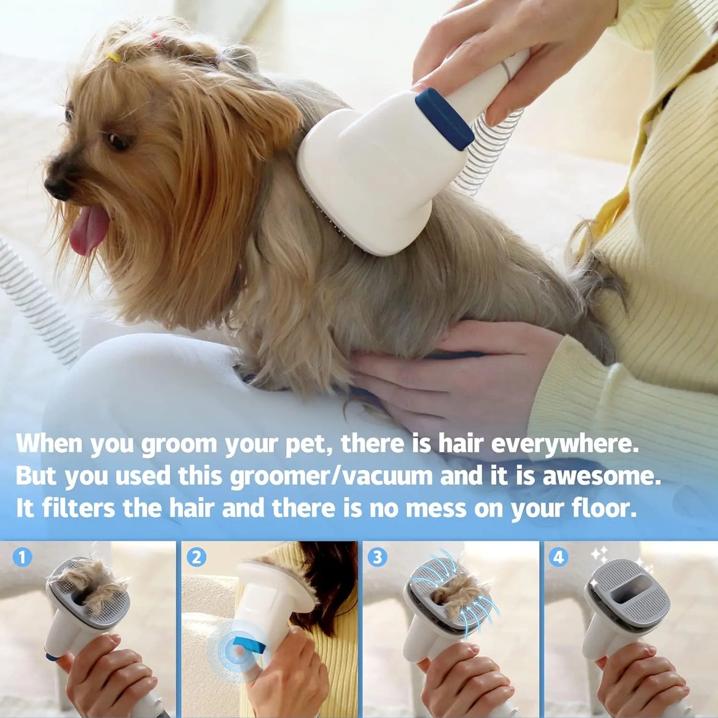 LMVVC Pet Grooming Kit with Vacuum for Dogs and Cats Groomer Tools Poodle Puppy Cleaning #Summervibes #Petlovers