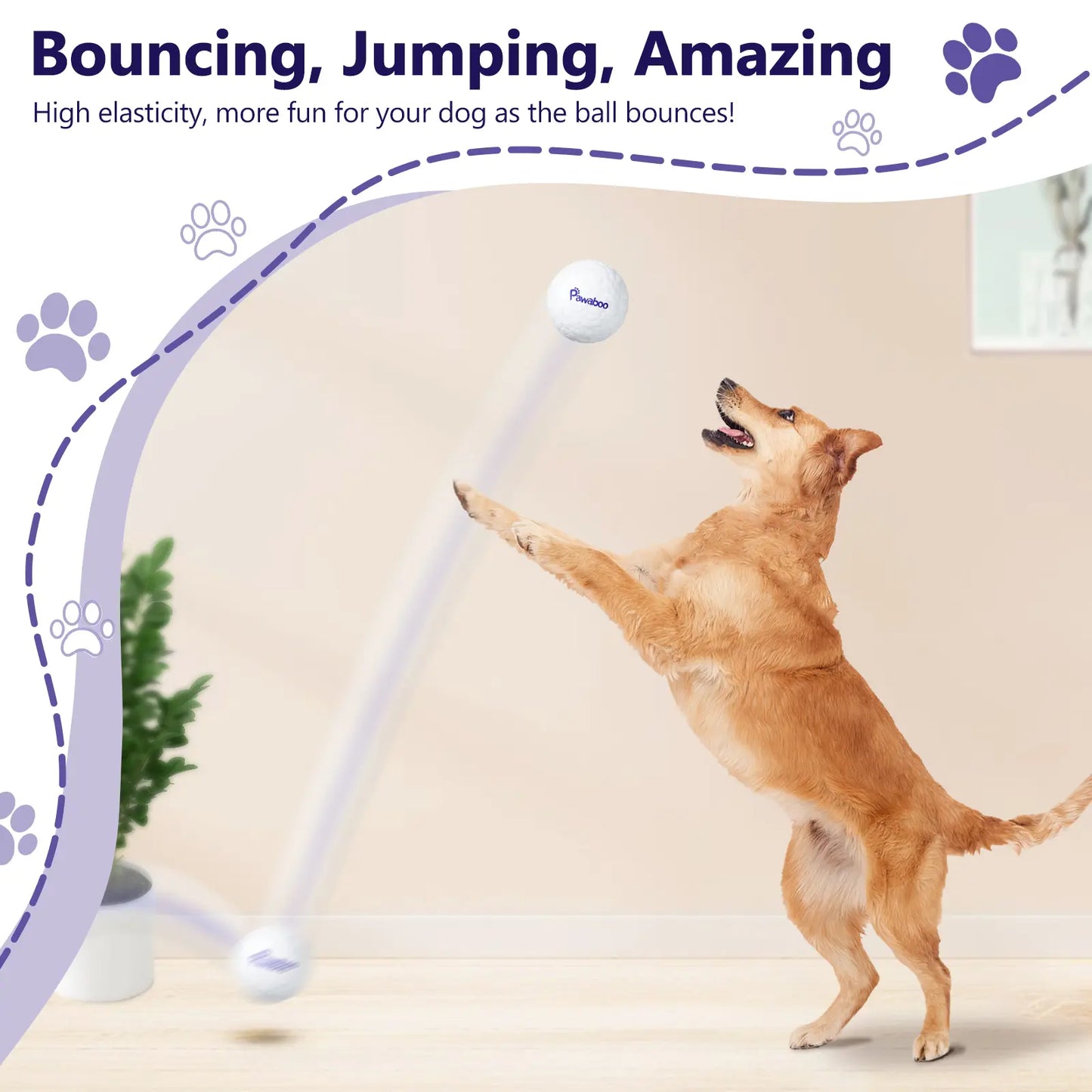 Indestructible Dog Tennis Balls for Aggressive Chewers - Interactive High-Bounce Fetch Toy for Large, Medium, and Small Dogs and Puppies