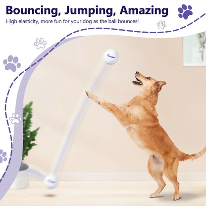 Indestructible Dog Tennis Balls for Aggressive Chewers - Interactive High-Bounce Fetch Toy for Large, Medium, and Small Dogs and Puppies