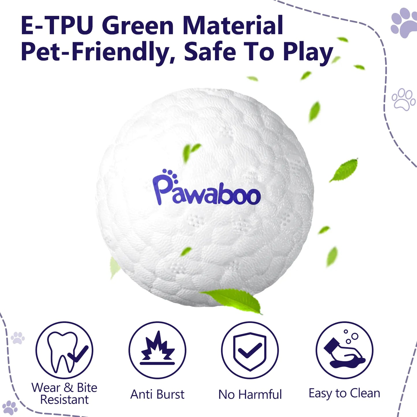 Indestructible Dog Tennis Balls for Aggressive Chewers - Interactive High-Bounce Fetch Toy for Large, Medium, and Small Dogs and Puppies